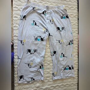 Hue Cat Print Cotton Pajama Pants – Size XL